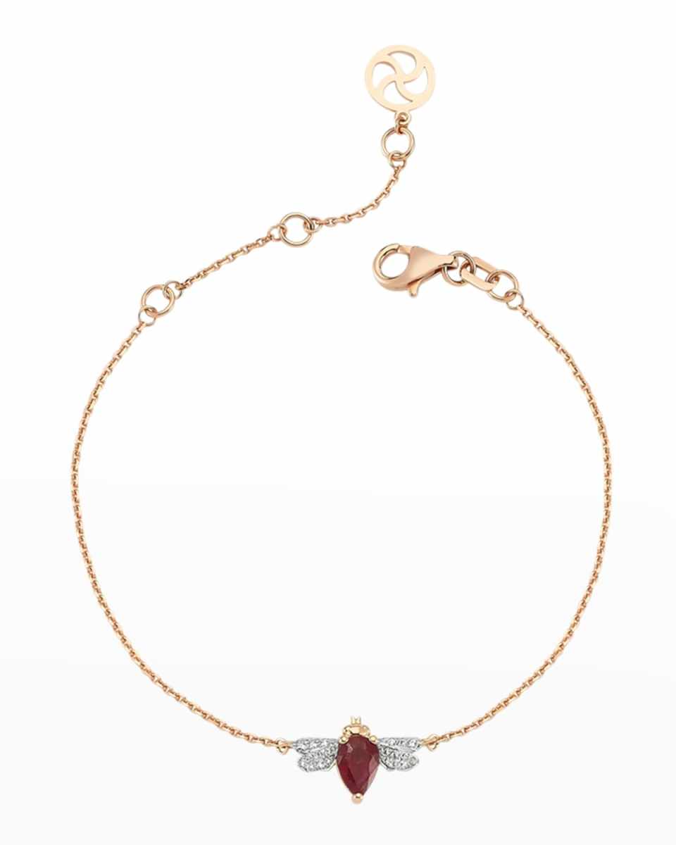 Ruby and Diamond Bee Bracelet